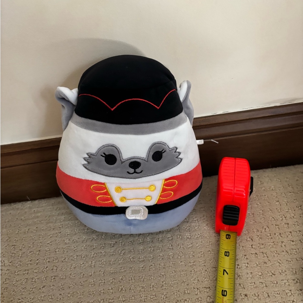 Squishmallows Raccoon Plush - Black, Red, Gray